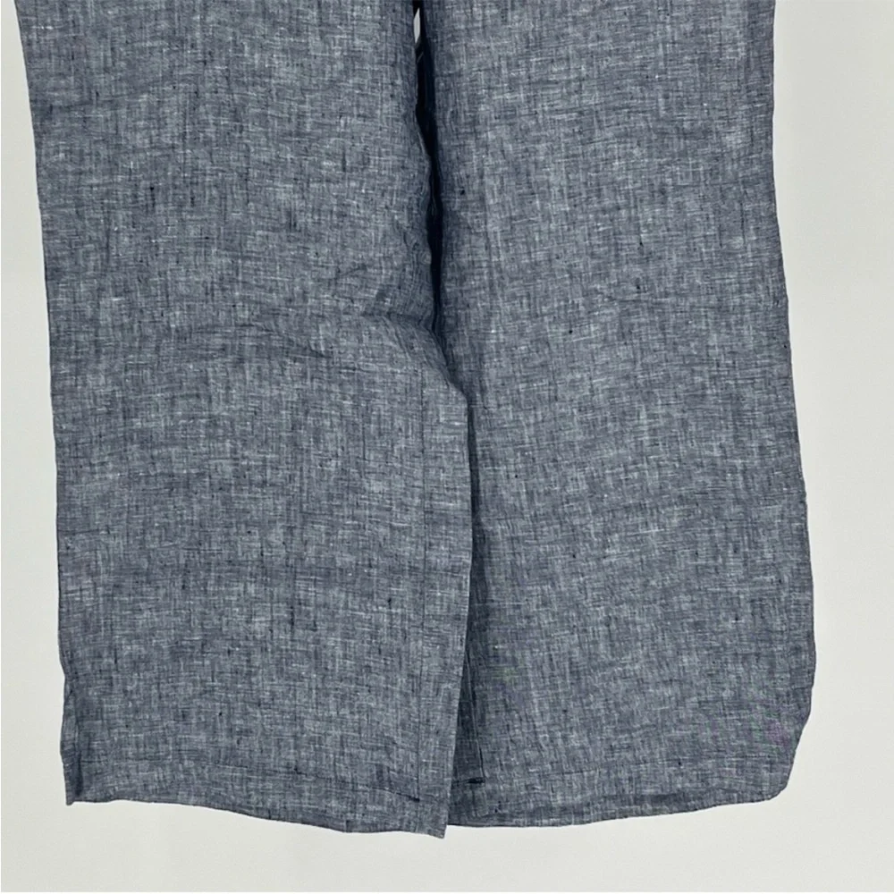 SOFT SURROUNDINGS NWT ALISO POINT LINEN WIDE LEG CROP PANTS BLUE SMALL - Picture 8 of 12